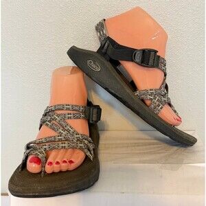 Chaco Z Cloud X2 Sandals Size 9 Gray Aztec Hiking Camping Water Shoes